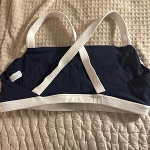 Women's Navy and White Sports Bra